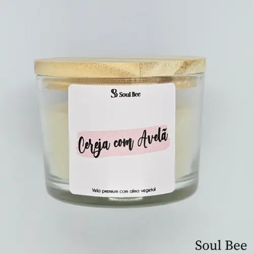 Vela Perfumada Coleção Aura - Cereja com Avelã - 150g
