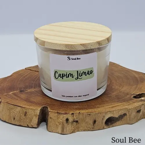 Vela Perfumada Coleção Aura - Capim Limão- 150g