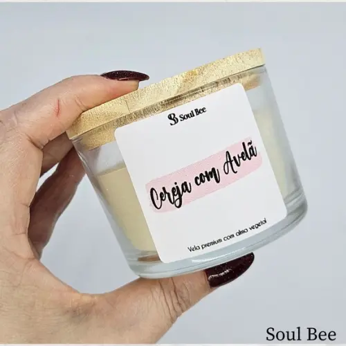 Vela Perfumada Coleção Aura - Cereja com Avelã - 150g