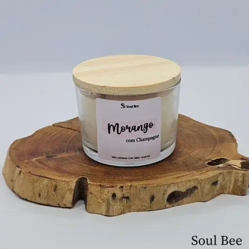 Vela Perfumada Coleção Aura - Morango com Champagne- 150g