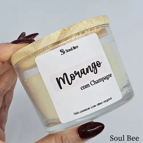 Vela Perfumada Coleção Aura - Morango com Champagne- 150g