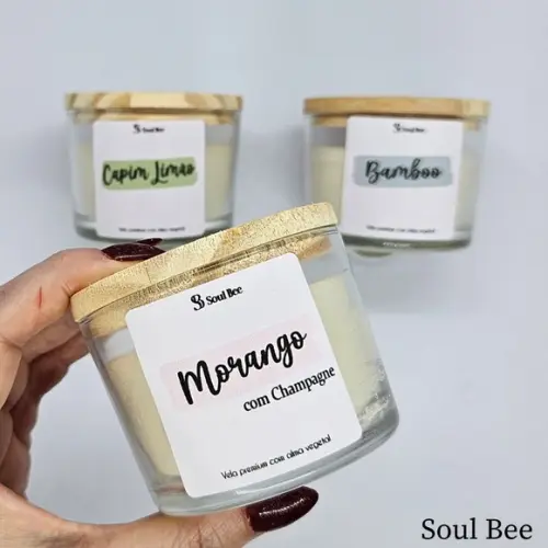 Vela Perfumada Coleção Aura - Morango com Champagne- 150g