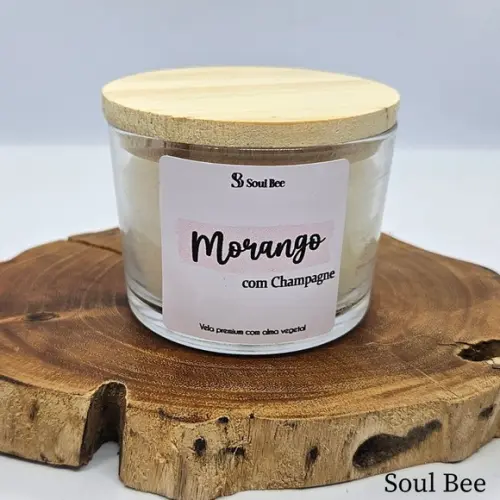 Vela Perfumada Coleção Aura - Morango com Champagne- 150g