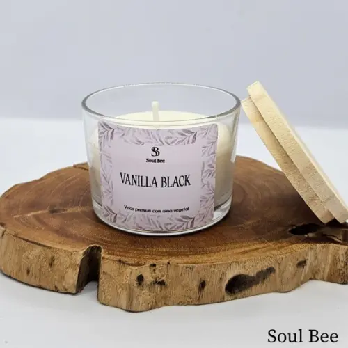 Vela Perfumada Coleção Essencial Vanilha Black - 150g