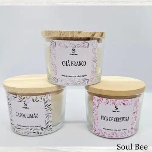 Vela Perfumada Trio de Velas Aromáticas - Presente com Alma