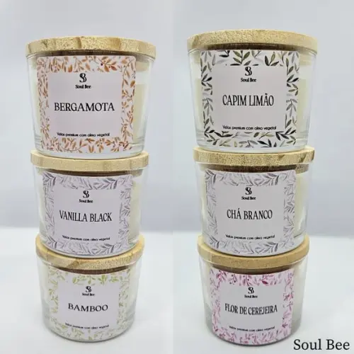 Vela Perfumada Trio de Velas Aromáticas - Presente com Alma