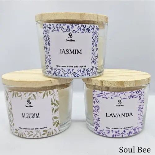 Vela Perfumada Trio de Velas Aromáticas - Presente com Alma