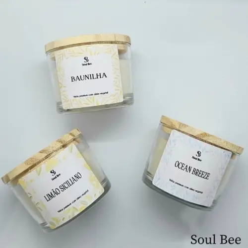 Vela Perfumada Trio de Velas Aromáticas - Presente com Alma