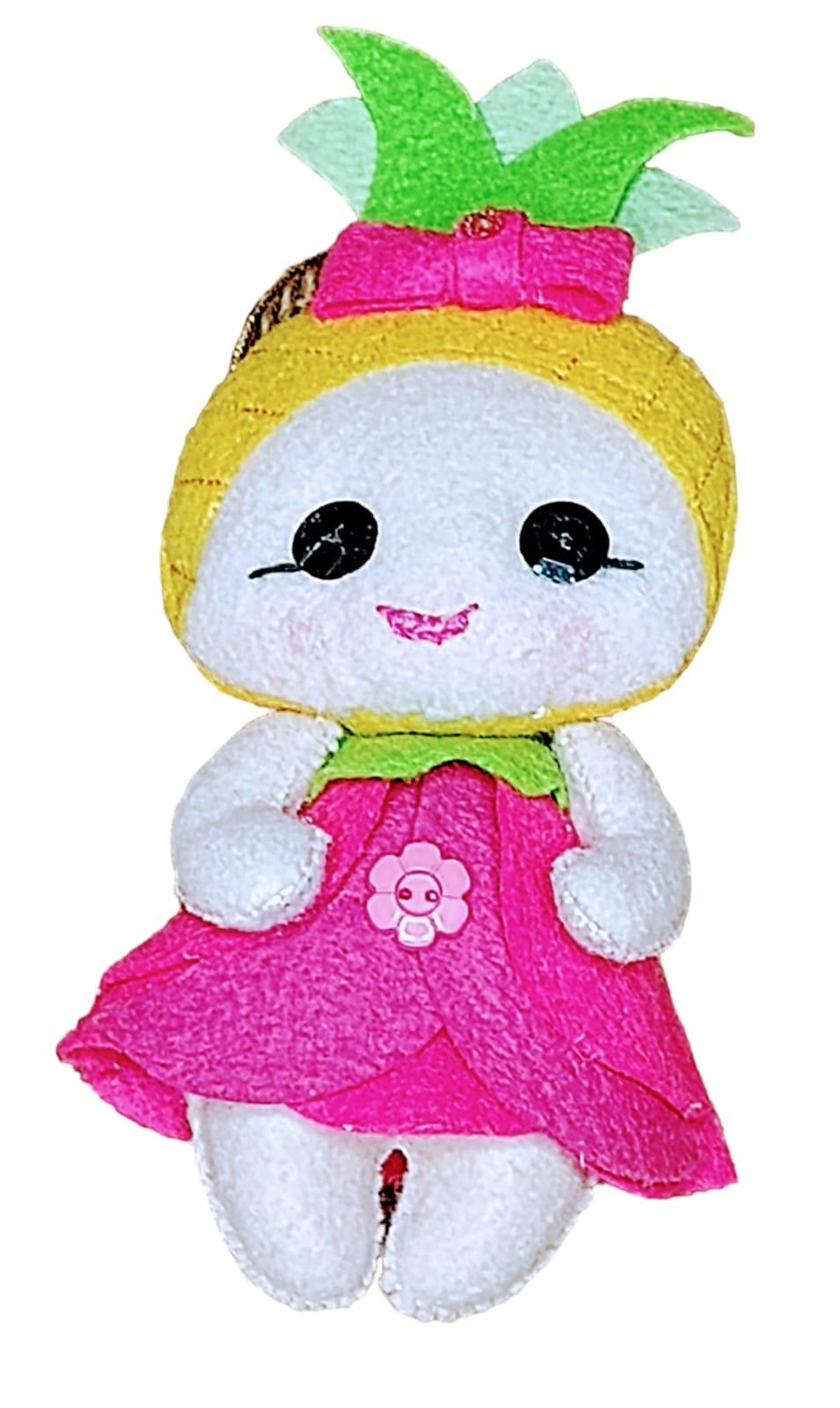Mini Boneca Frutinha Abacaxi em Feltro