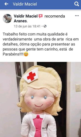 Boneca Enfermeira em Feltro - 42 cm