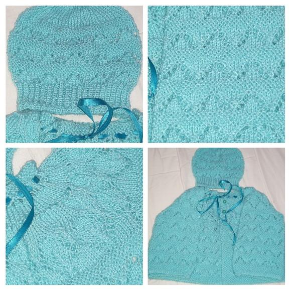 Casaquinho e Gorro de Tricô Verde Fio Keamor