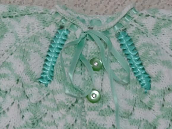 Casaquinho para Bebê Tricotado a Mão - Lã Cisne Bebê Comfort