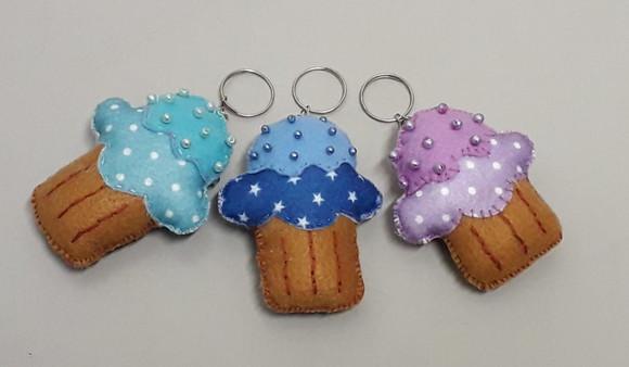Chaveiro Cupcake com Pérolas