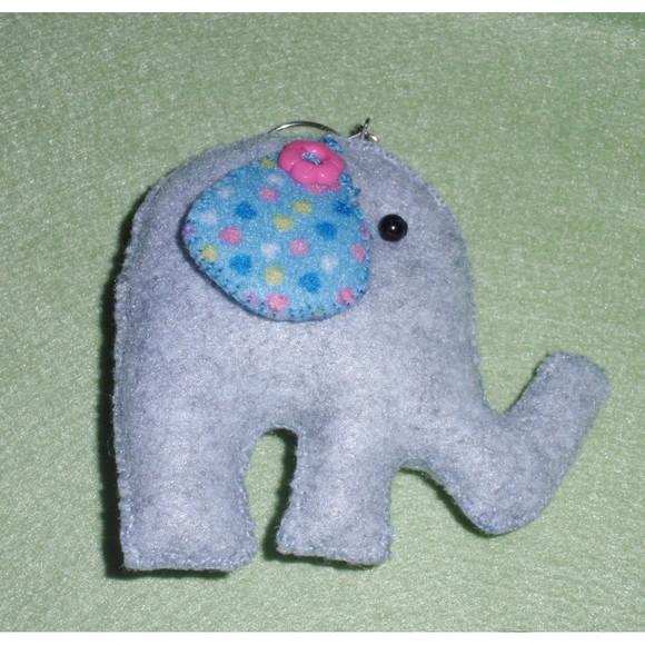Chaveiro Elefante de Feltro