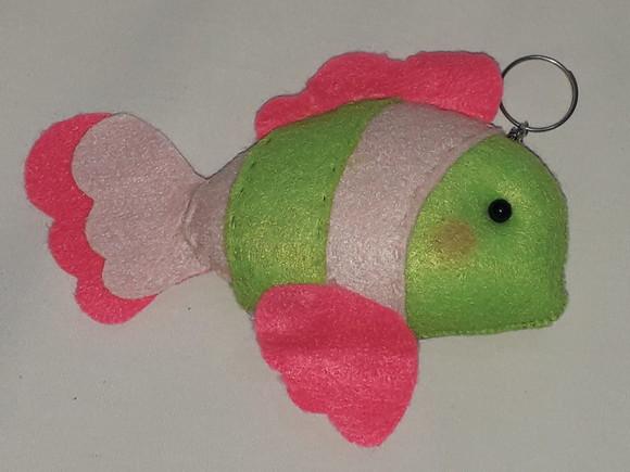 Chaveiro Peixe 15 x 10 x 4 cm em Feltro