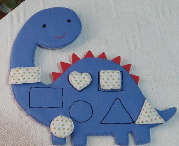 Dino Encaixe em Feltro 24 x 24 cm
