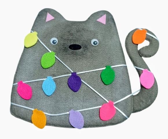 Enfeite de Porta Natalino de Gatinho