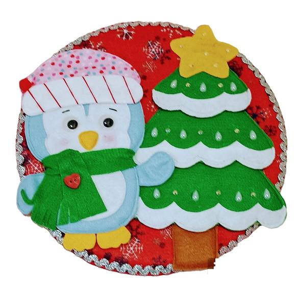 Enfeite de Porta - Quadro Natalino Pinguim