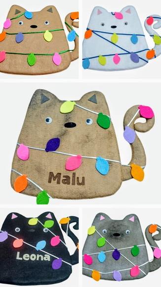 Enfeite de Porta Natalino de Gatinho