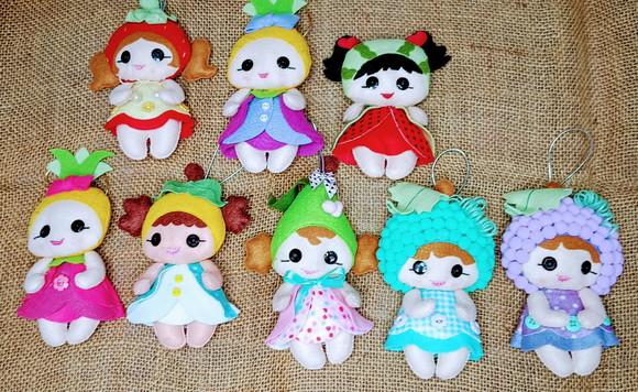 Kit Mini Bonecas Frutinhas em Feltro