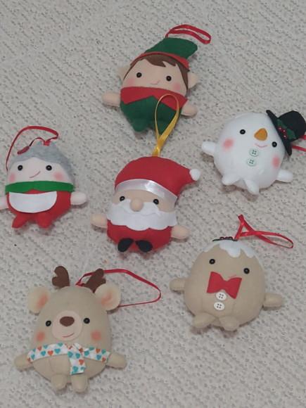 Kit Puffys de Natal Nª 42 - Pingentes em Feltro