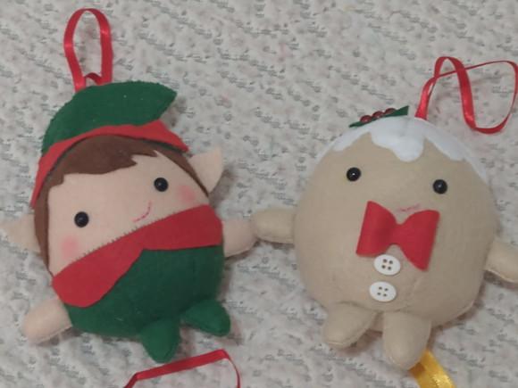 Kit Puffys de Natal Nª 42 - Pingentes em Feltro