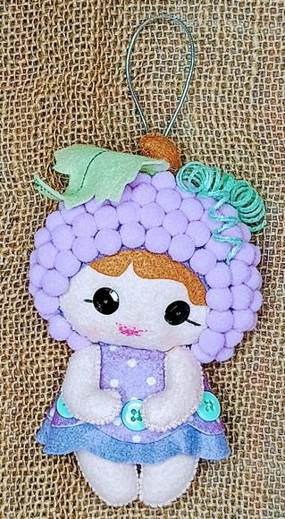 Mini Boneca Frutinha Uvinha Lilás