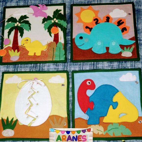Quiet Book Dinossauro - Livro Sensorial