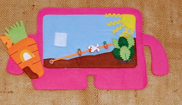 Tablet do Bem Pink em Feltro - Brinquedo Pedagógico