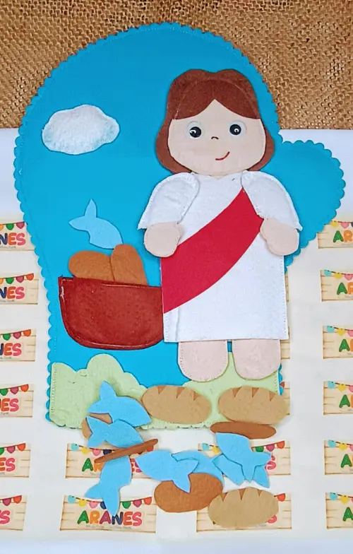 Luva Jesus e o a Multiplicação de Pães e Peixes