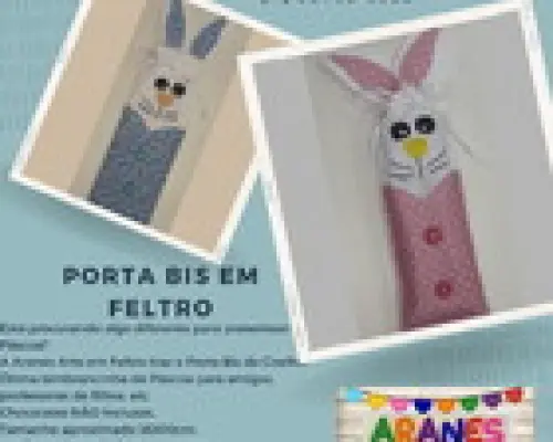 Porta Bis de Coelho em Feltro