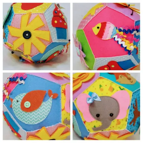 Bola Pentágono em Feltro - Brinquedo Pedagógico