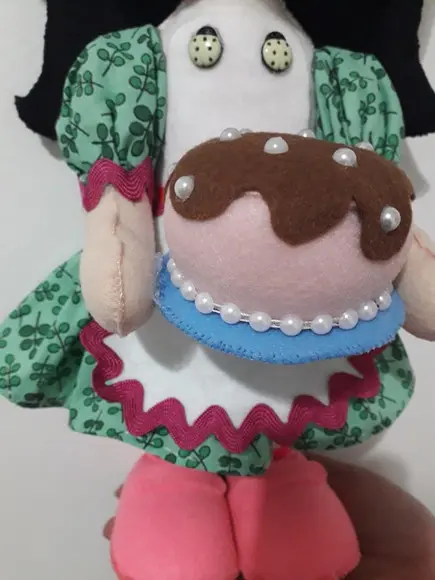 Boneca Confeiteira em Feltro - 44 cm