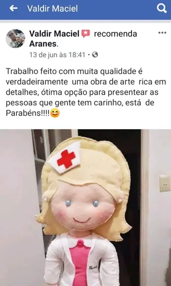 Boneca Enfermeira em Feltro - 42 cm