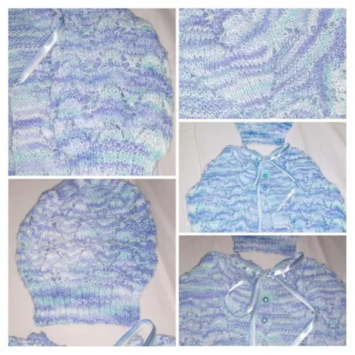 Casaquinho e Gorro de Tricô Fio Carinho