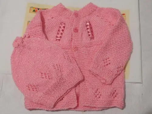 Casaquinho e Gorro Rosa Lã Fofura