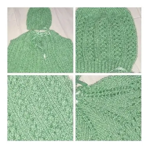 Casaquinho e Gorro Verde de Tricô Fio Círculo Mais Bebê
