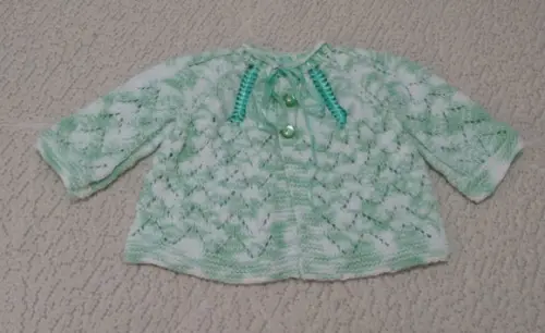 Casaquinho para Bebê Tricotado a Mão - Lã Cisne Bebê Comfort