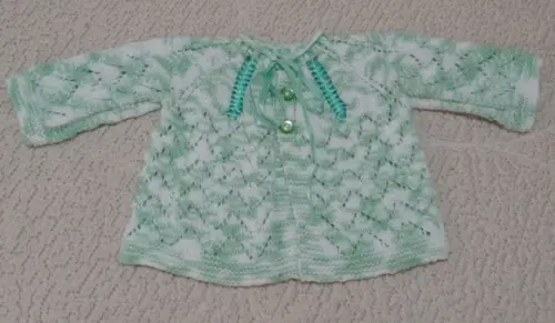 Casaquinho para Bebê Tricotado a Mão - Lã Cisne Bebê Comfort