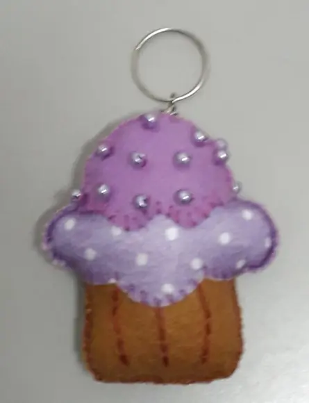 Chaveiro Cupcake com Pérolas