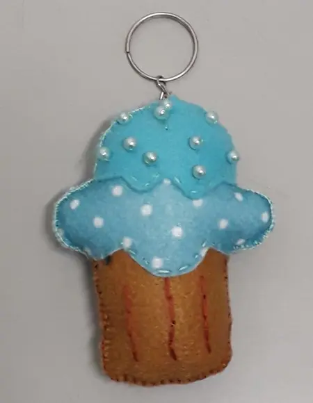 Chaveiro Cupcake com Pérolas