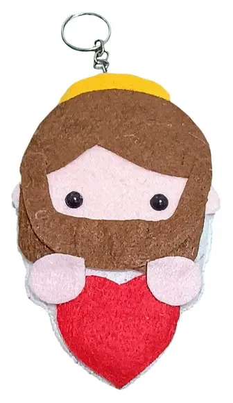 Chaveiro Jesus em Feltro - Kit com 3 Unidades
