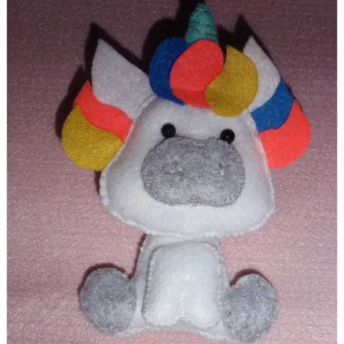 Chaveiro Unicórnio de feltro