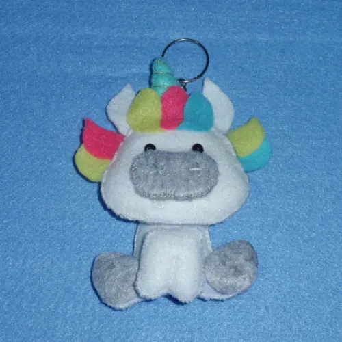 Chaveiro Unicórnio de feltro