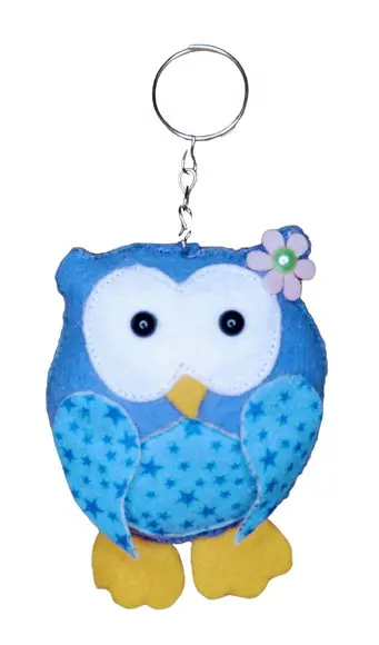 Chaveiros Corujinhas em Feltro - Kit com 05 Unidades Colorid