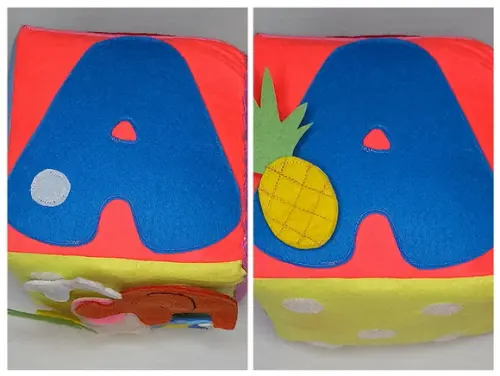 Cubo das Vogais em Feltro - Brinquedo Pedagógico