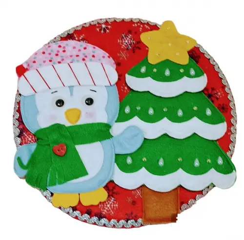 Enfeite de Porta - Quadro Natalino Pinguim