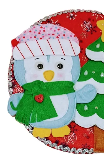 Enfeite de Porta - Quadro Natalino Pinguim
