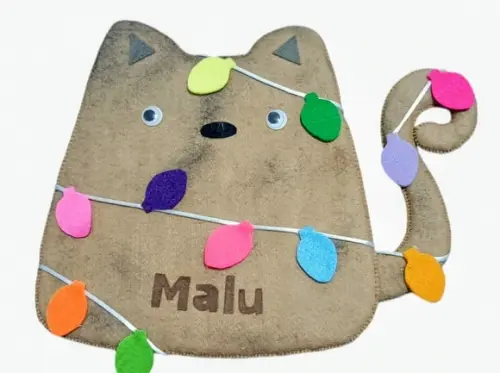 Enfeite de Porta Natalino de Gatinho
