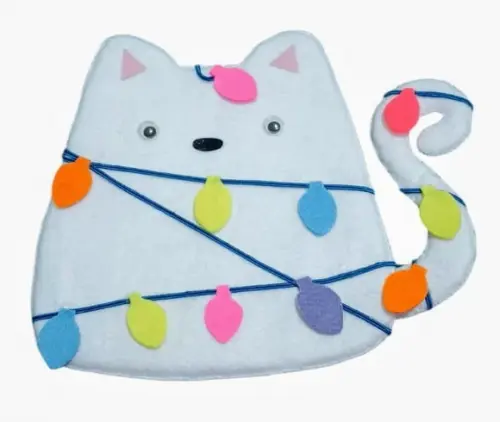 Enfeite de Porta Natalino de Gatinho